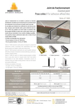 Joint de fractionnement pose collée | JF 1600