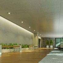 Panneau acoustique bois et ciment pour mur ou plafond | Concrete Veneer