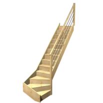 Escalier Faubourg quart tournant bas rampe Régate tubes acier | LAPEYRE SERVICES
