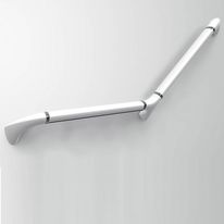 Barre de maintien coudée blanche 135° (400x400mm) | PREMIUM