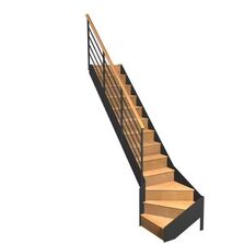Escalier Esteban quart tournant bas rampe Fera main bois | LAPEYRE SERVICES