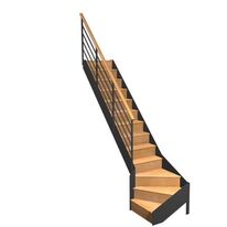 Escalier Esteban quart tournant bas rampe Fera main bois | LAPEYRE SERVICES
