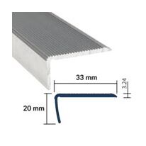 NEZ DE MARCHE CORNIÈRE STRIÉE ALUMINIUM L33A 33 X 20 MM PROOPLE | WATTELEZ 