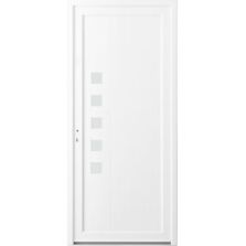 Porte d'entrée Aubin PVC Blanc 215 x 90 cm | LAPEYRE SERVICES