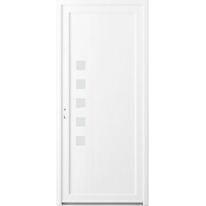 Porte d'entrée Aubin PVC Blanc 215 x 90 cm | LAPEYRE SERVICES