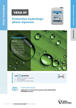 Protection hydrofuge en phase aqueuse pour matériaux minéraux | VEGA H1