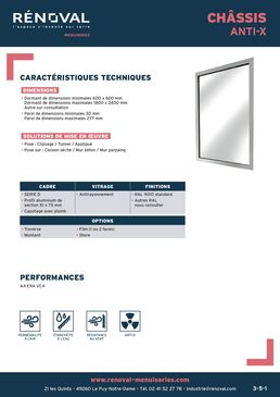 Châssis vitré aluminium plombé anti-x sur mesure | ANTI-X