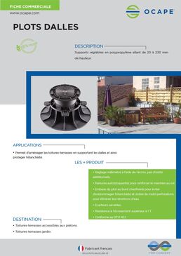 Plots dalles pour toitures-terrasses | OCAPE