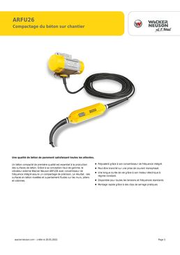 Vibrateur externe à béton avec convertisseur intégré en vente ou en location | ARFU26