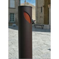 Potelet de voirie | Potelet Amande en acier avec insert inox décoratif