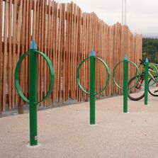 Appui vélo | Ecolor en acier galvanisé avec tête EPDM colorée