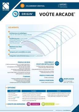 Lanterneau filant pour éclairage zénithal | Voûte Arcade