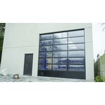 Porte sectionnelle en aluminium à panneaux en verre acrylique | I-14F Frame