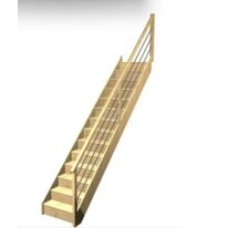 Escalier Faubourg droit rampe Régate tubes inox | LAPEYRE SERVICES