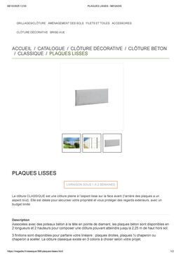 Clôture béton - plaques lisses | CLASSIQUE 