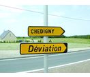 Panneau de signalisation pour changement de direction à droite ou à gauche | KD22 à bords tombés
