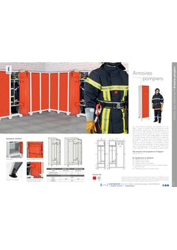 Vestiaire pompier en tôle électrozinguée | AKAZE PRODUCTION