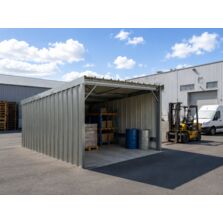 Abri voiture monopente 4x5x3,4m - bardage 2 pignons + 1 long pan
