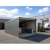 Abri voiture monopente 4x5x3,4m - bardage 2 pignons + 1 long pan