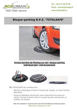 Arceau bloque-parking pour la gestion des espaces de stationnement individuels | BPZ TOTALSAFE