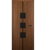 Bloc-porte d’intérieur design en placage naturel rosewood et chêne noir | TOTEM Rosewood