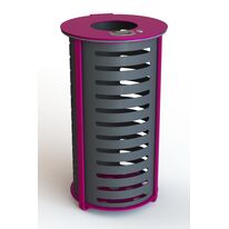 Corbeille de voirie cylindrique | Alpha Néomob en acier thermolaqué 90 L