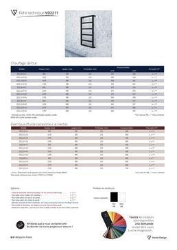 Radiateur sèche-serviette design | VD2211 tubes carrés en acier sans soudure