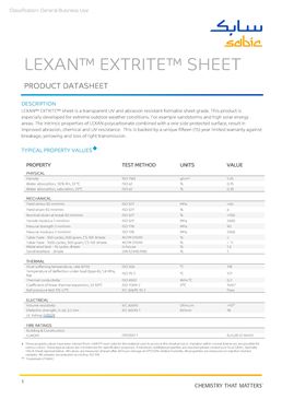 Plaque en polycarbonate massif transparent | LEXAN™ EXTRITE™