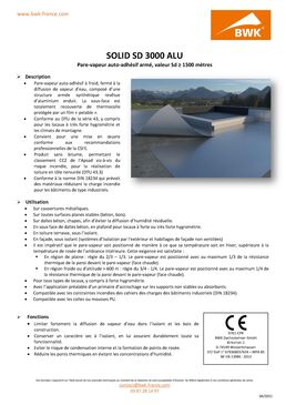 Ecran pare-vapeur auto-adhésif armé | SOLID SD 3000 Alu