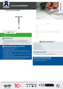 Accessoires de réglage pour plots gamme CLEMAN®