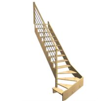 Escalier Ouessant quart tournant bas avec marche débordante rampe Régate tubes acier | LAPEYRE SERVICES
