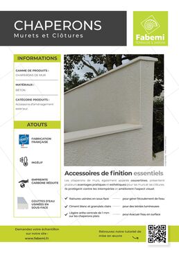 Chaperon de mur Lisse Plat | Béton