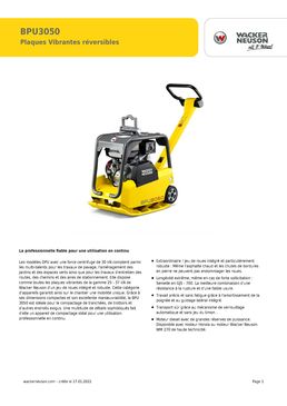 Plaque vibrante à moteur 30 KNv en vente ou en location | BPU3050