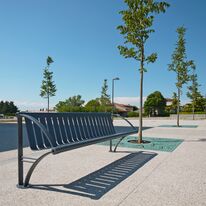 Banc urbain | Banc Amande en acier thermolaqué