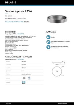 Vasque à poser RAVA