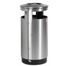 Corbeille cylindrique en inox pour espace urbain - Diam. 42 cm | Australia Slide 