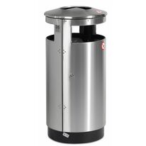 Corbeille cylindrique en inox pour espace urbain - Diam. 42 cm | Australia Slide 
