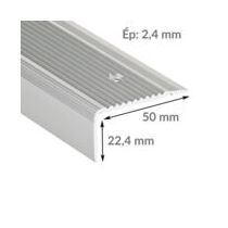 NEZ DE MARCHE ALU STRIE SPECIAL RENOVATION PERCE 50 MM X 22,4 MM | WATTELEZ 