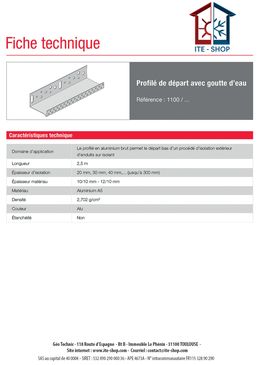 Profil de départ avec goutte d'eau 1,0 mm d'épaisseur, de 120 à 180 mm | 2210/250/120 