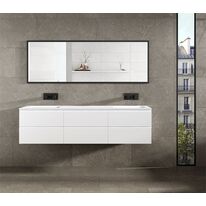 Plan double vasque en corian à meuble suspendu | 5051 FOX ATELIER