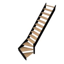 Escalier Kino quart tournant bas hêtre bicolore sans rampe | LAPEYRE SERVICES