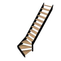 Escalier Kino quart tournant bas hêtre bicolore sans rampe | LAPEYRE SERVICES