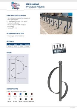 Arceau vélos à 4 pommeaux | SOLUVELOS 