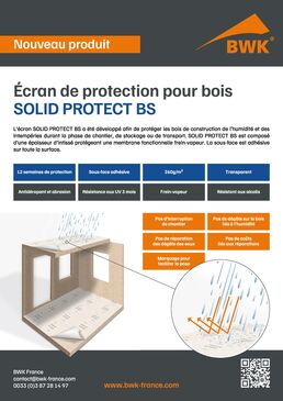Ecran de protection frein-vapeurautocollant pour bois de construction, | Solid Protect BS