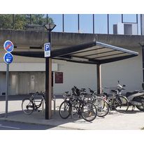 Auvent double pour stationnement 2 roues - Module simple 4S + Extension arrière 4A | FORA 