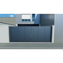 Portail sectionnel en aluminium jusqu'à 6 m de largeur adapté aux petits espaces 