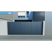 Portail sectionnel en aluminium jusqu'à 6 m de largeur adapté aux petits espaces 