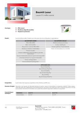 Lasure décorative acrylique pour murs et façades