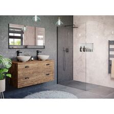 Paroi de douche épurée en verre de sécurité et aluminium | Alina