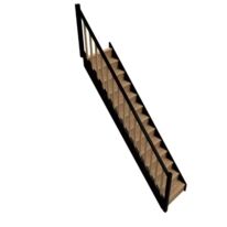 Escalier Uno droit hêtre bicolore avec rampe | LAPEYRE SERVICES